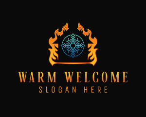 Fire Cold Ventilation logo design