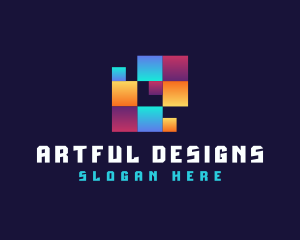 Creative Geometric Pixel logo design