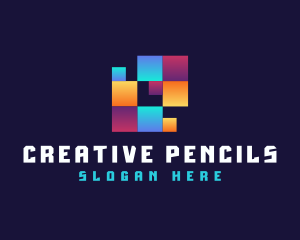 Creative Geometric Pixel logo design