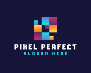 Creative Geometric Pixel logo design