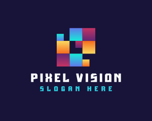 Creative Geometric Pixel logo design