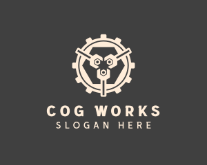 Wrench Mechanic Cogs logo design