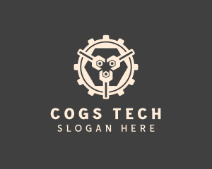 Wrench Mechanic Cogs logo design