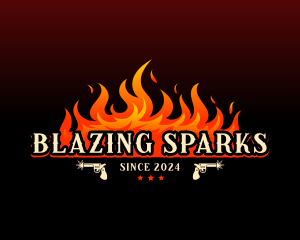 Hot Flaming Pistol logo design