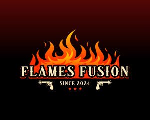 Hot Flaming Pistol logo design