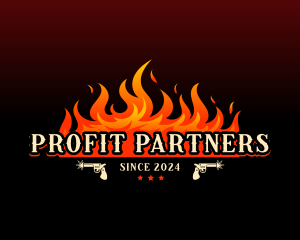 Hot Flaming Pistol logo design