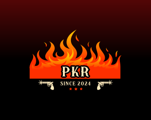 Hot Flaming Pistol logo design