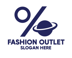 Outlet - Blue Planet Percentage logo design