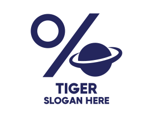 Orbit - Blue Planet Percentage logo design