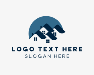 Land Developer - Village Wave Roofing logo design
