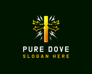 Religious Cross Dove logo design