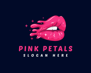 Pink Sparkle Lips logo design