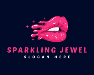 Pink Sparkle Lips logo design