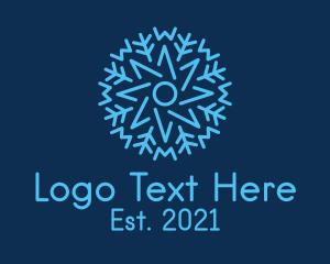 Winter - Frozen Snowflake Star logo design