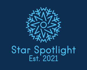 Frozen Snowflake Star logo design