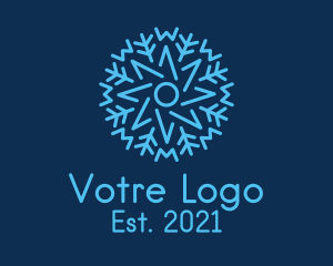 Winter - Frozen Snowflake Star logo design