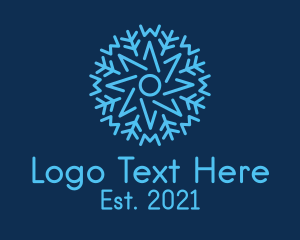 Blue - Frozen Snowflake Star logo design