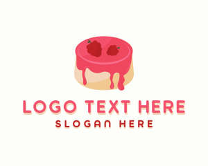 Flan - Raspberry Pudding Dessert logo design