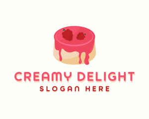 Custard - Raspberry Pudding Dessert logo design