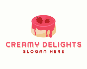 Custard - Raspberry Pudding Dessert logo design