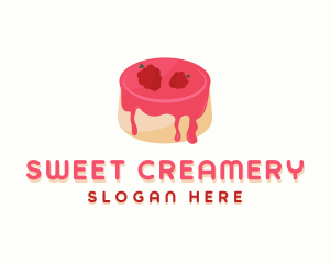 Raspberry Pudding Dessert logo design