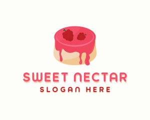 Raspberry Pudding Dessert logo design