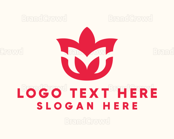 Red Flower Letter M Logo