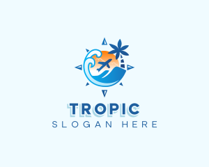 Tropical Beach Travel logo design