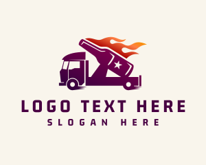 Logistic - Blazing Beer Truck logo design