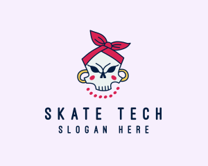 Skull Bandana Earrings logo design