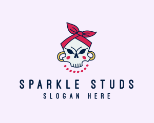 Skull Bandana Earrings logo design