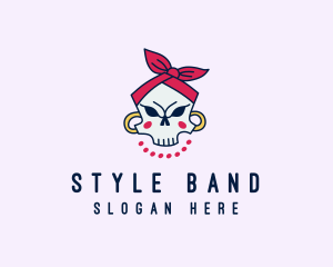 Skull Bandana Earrings logo design