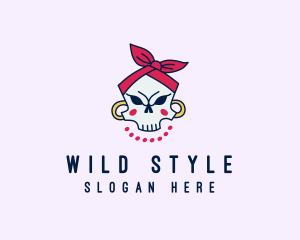 Bandana - Skull Bandana Earrings logo design