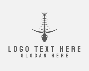 Skeletal - Black Dead Fish logo design