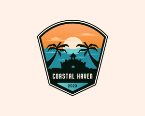 Tropical Beach Summer logo design