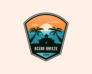 Tropical Beach Summer logo design