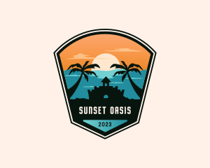 Tropical Beach Summer logo design