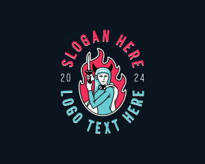 Horns - Cosplay Woman Esports logo design