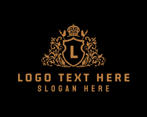 Luxe - Golden Imperial Shield logo design