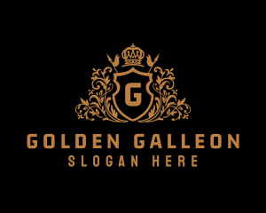 Golden Imperial Shield logo design