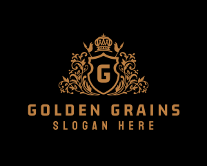 Golden Imperial Shield logo design