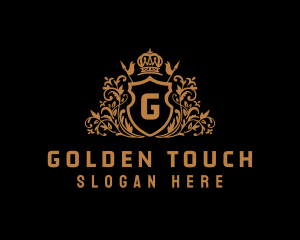 Golden Imperial Shield logo design