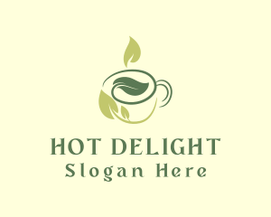 Coffee Tea Leaf Cup logo design