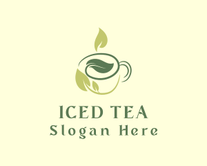 Coffee Tea Leaf Cup logo design