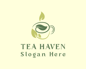 Coffee Tea Leaf Cup logo design