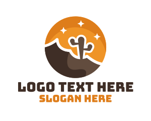 Sunrise - Cactus Desert Badge logo design