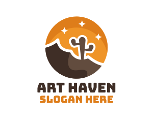 Cactus Desert Badge logo design