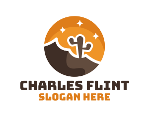 Cactus Desert Badge logo design