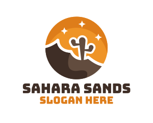 Sahara - Cactus Desert Badge logo design
