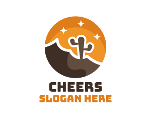 Desert - Cactus Desert Badge logo design